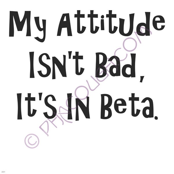 My attitude isn't bad, its in beta My attitude isn't bad, its in beta