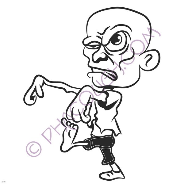 Cartoon walking zombie Cartoon walking zombie